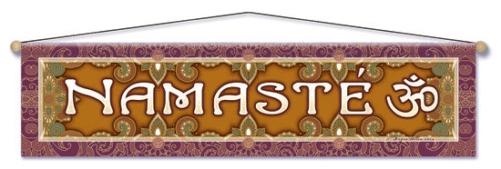 NAMASTE BROWN ENTRY WAY AFFIRMATION BANNER