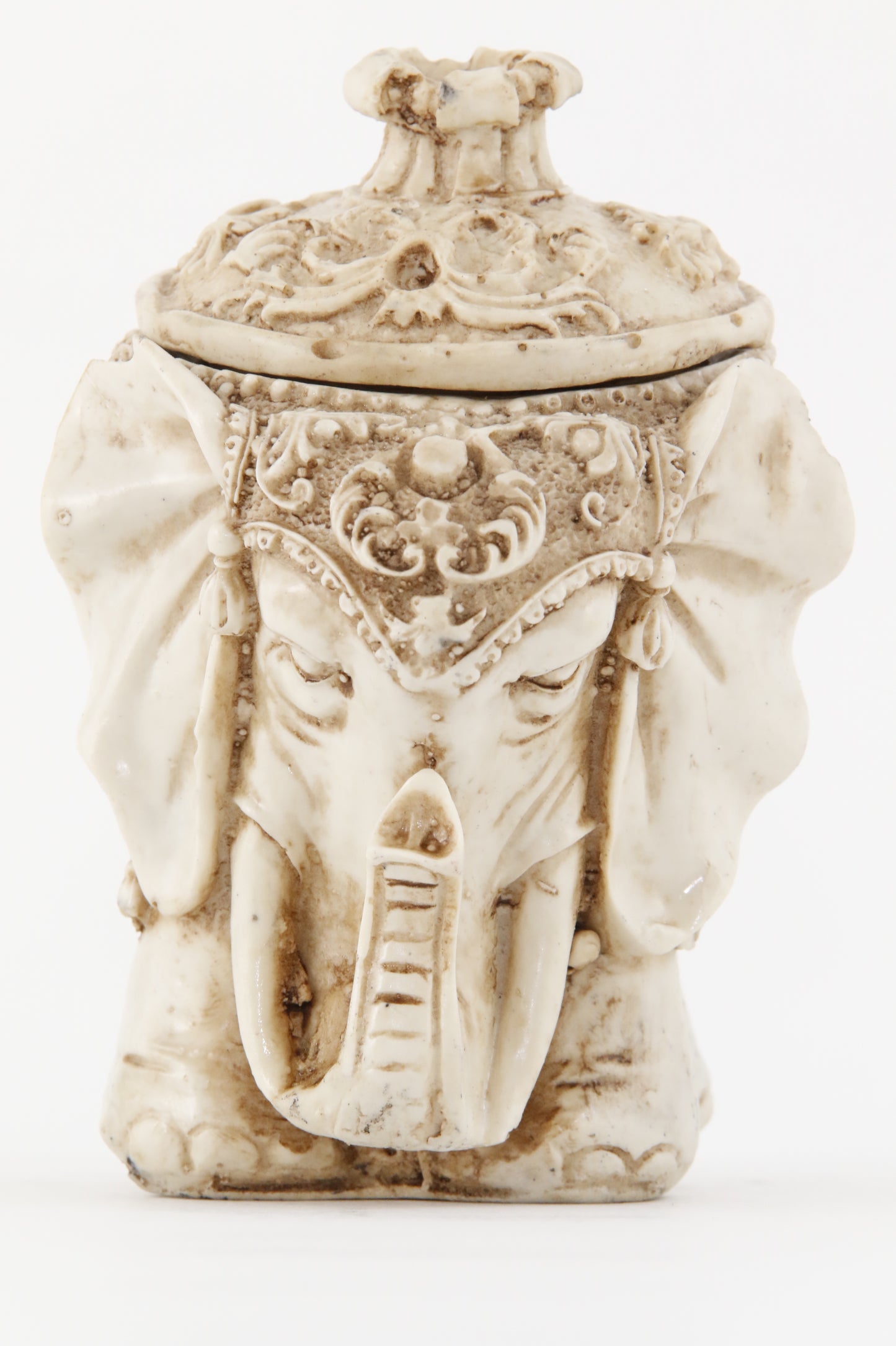 ELEPHANT BOX STATUE OFF-WHITE FRONT VIEW