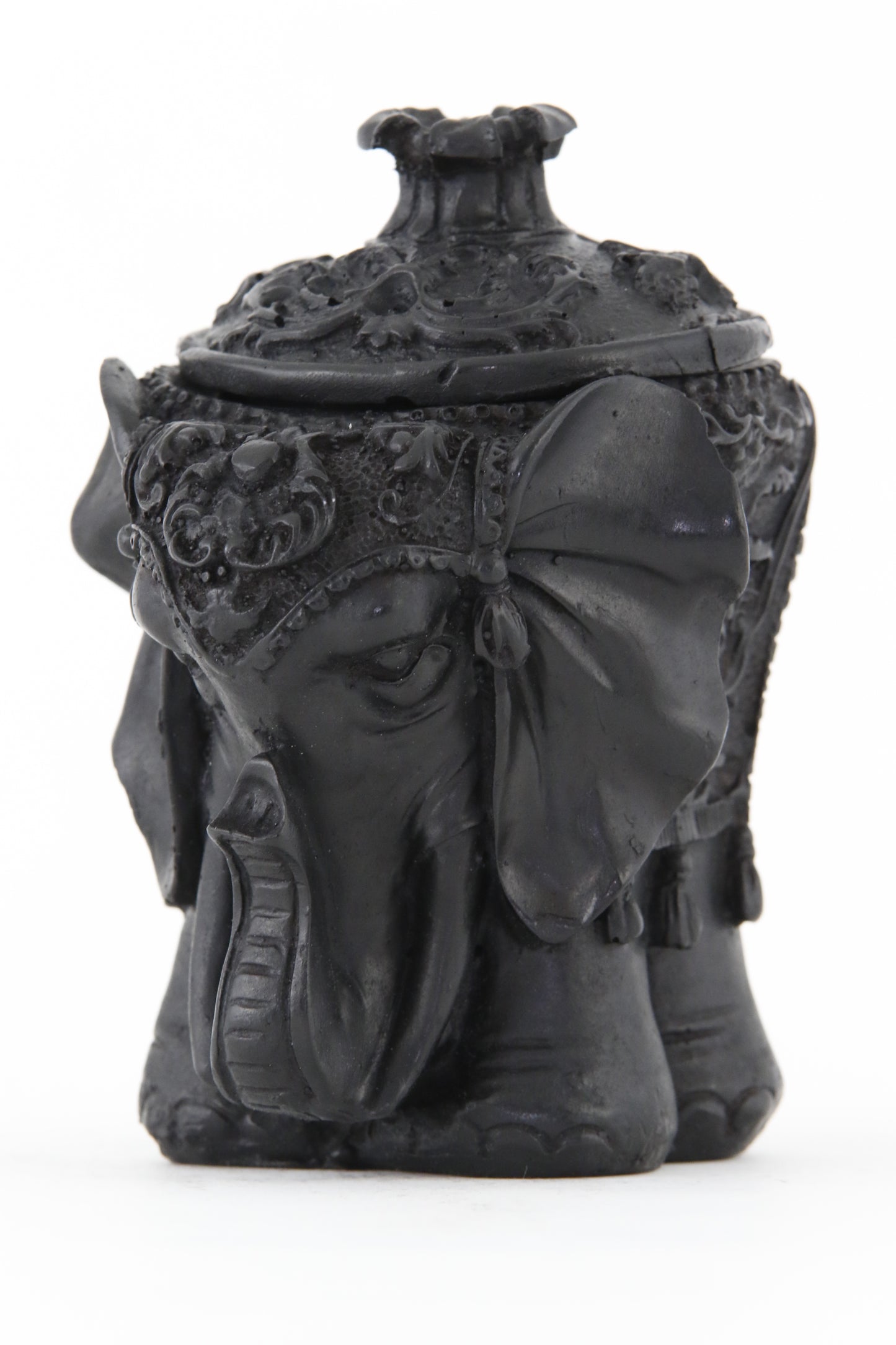 ELEPHANT BOX STATUE ROUND DARK SIDE 1 VIEW