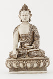 EARTH TOUCHING BUDDHA STATUE OFF-WHITE EXTRA LARGE FRONT VIEW