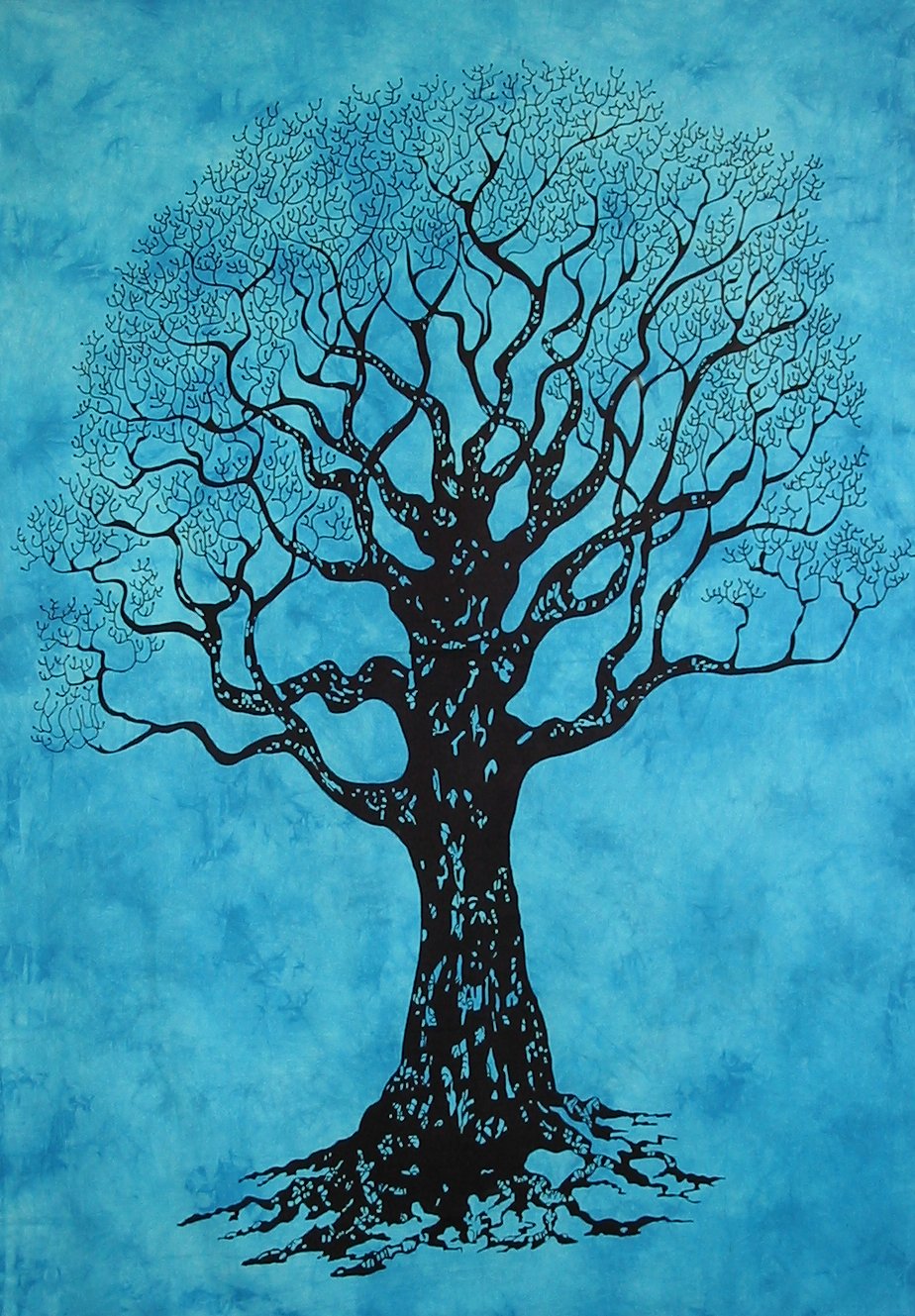 FALL TREE OF LIFE TAPESTRY TURQUOISE