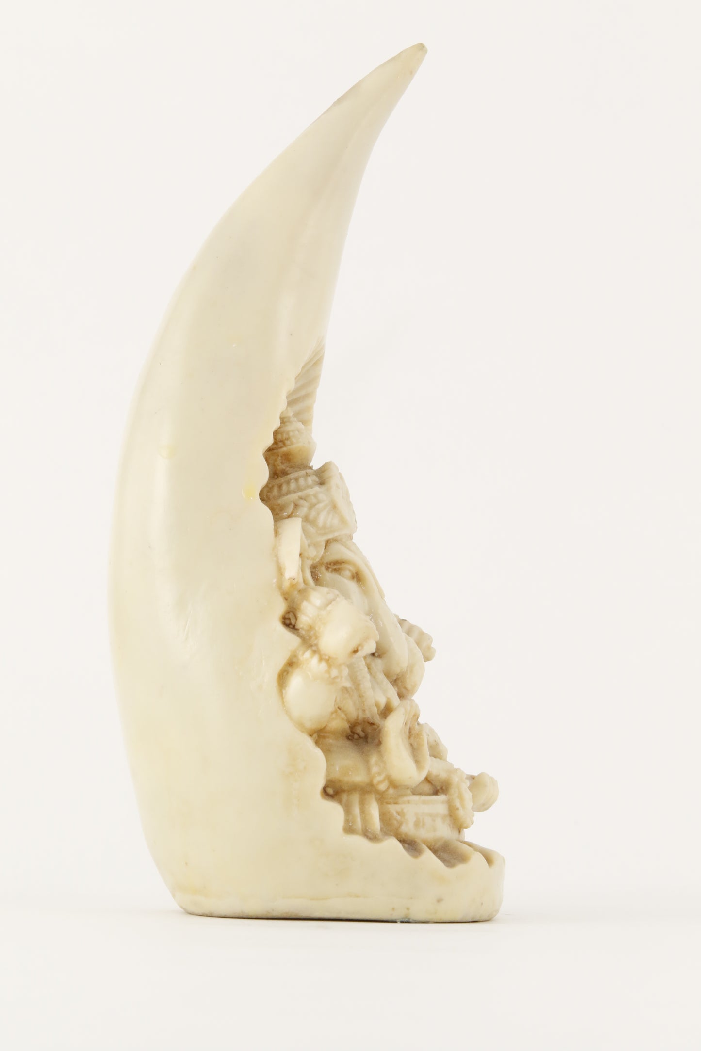 GANESHA TUSK STATUE OFFWHITE SIDE VIEW2