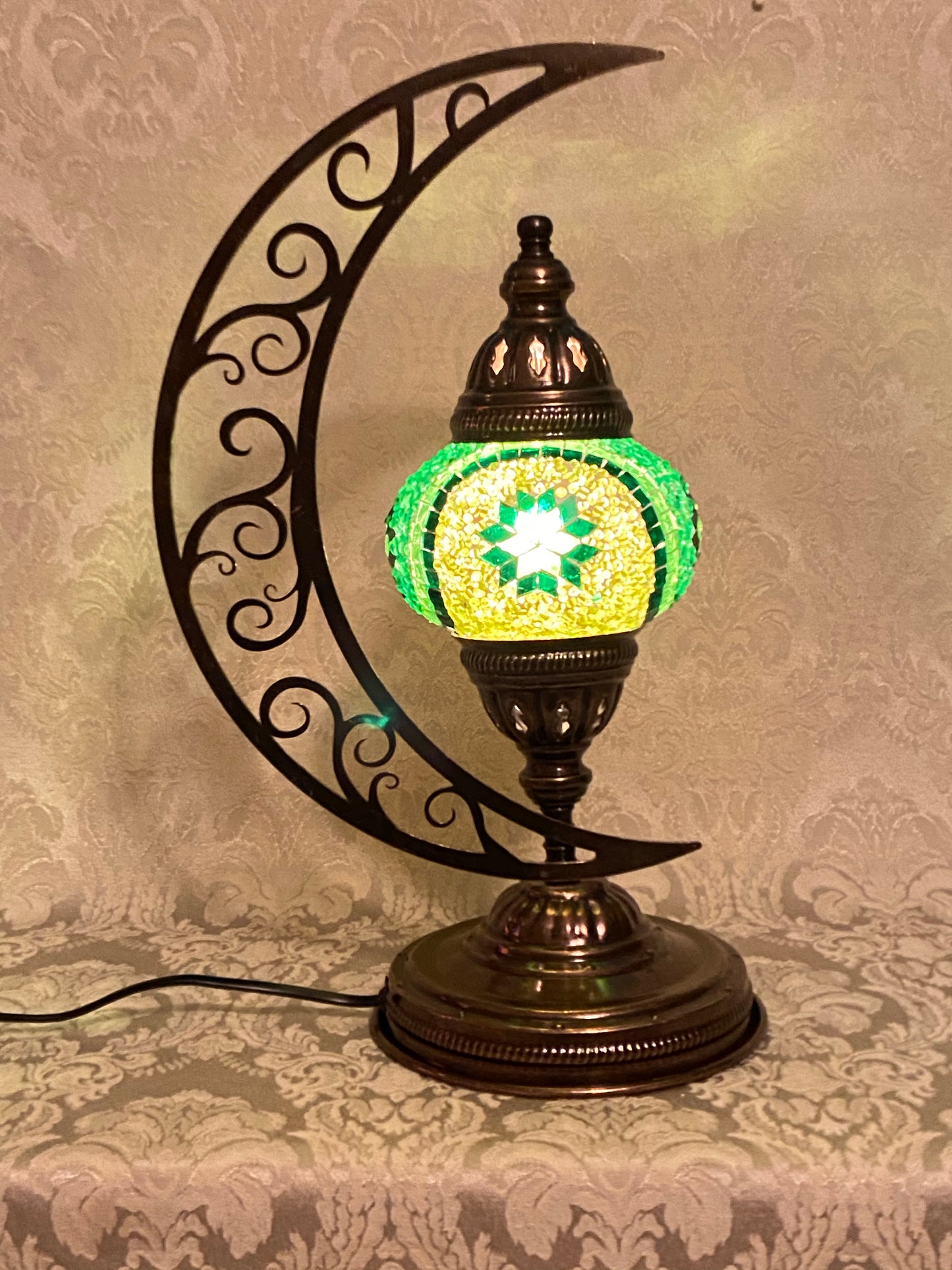 ISTANBUL CRESCENT MOON TABLE LAMP GREEN