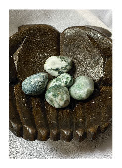 GREEN TREE AGATE HEALING TUMBLED STONE PIC