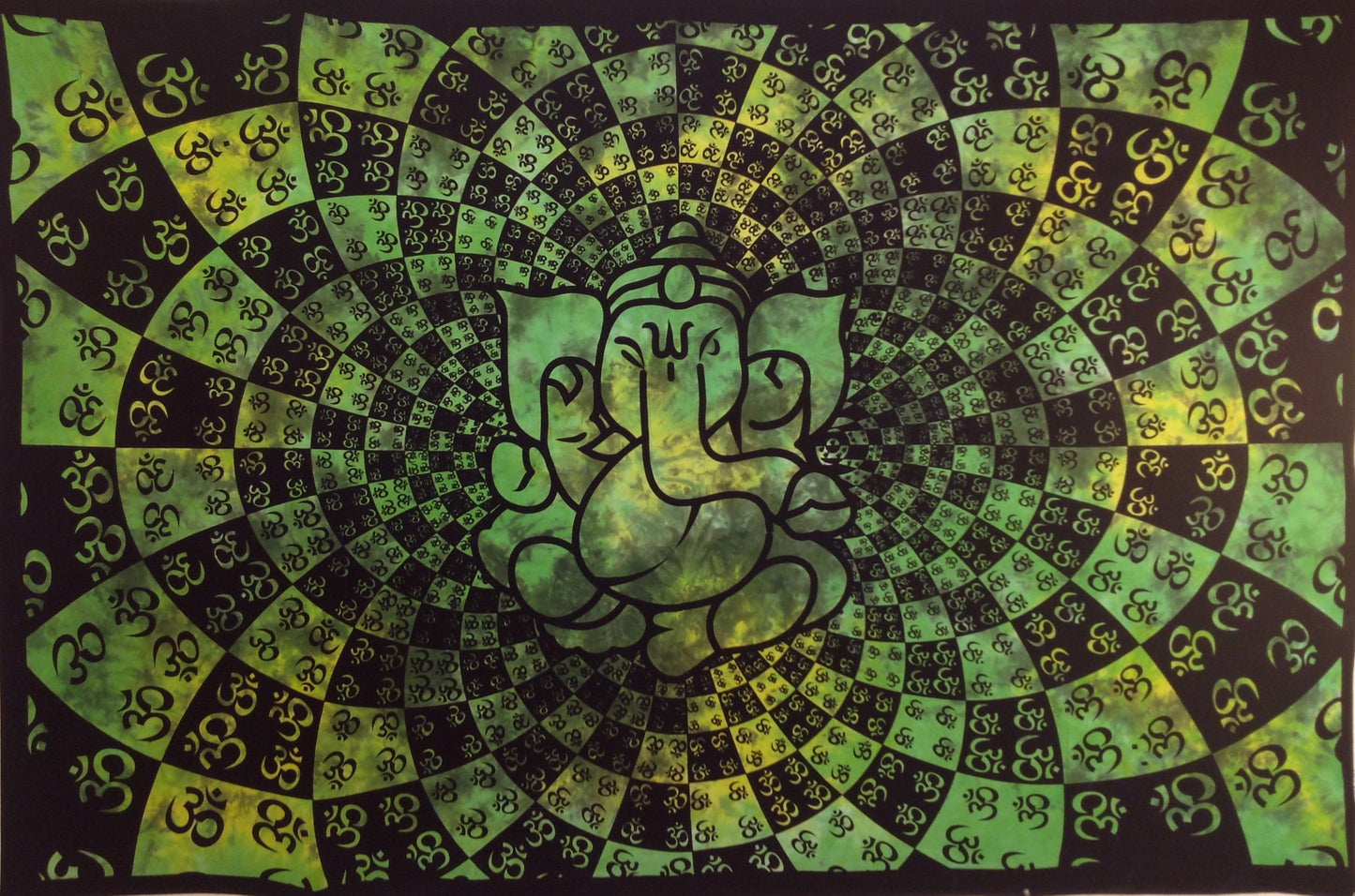 GANESHA PSYCHEDELIC TAPESTRY MULTI GREEN