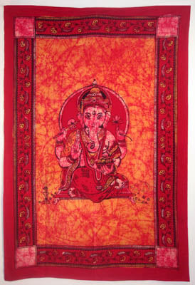 GANESHA TRADITIONAL TAPESTRY RED
