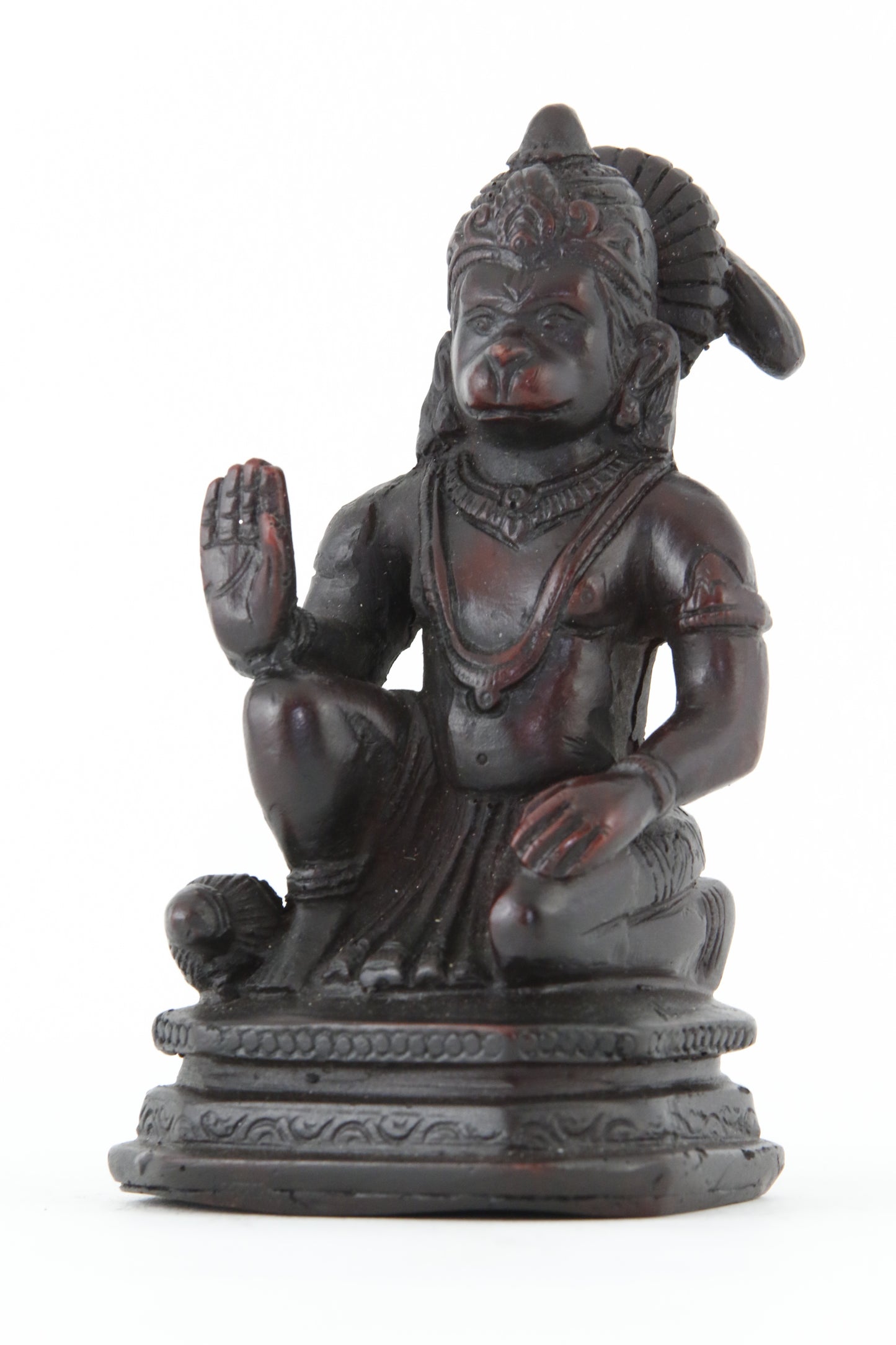 HANUMAN BLESSING STATUE DARK SMALL SIDE VIEW