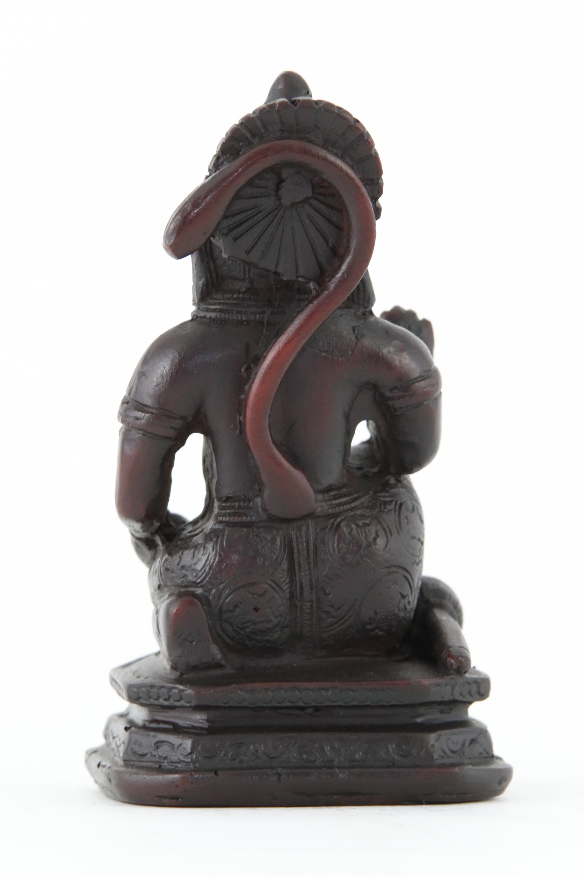 HANUMAN BLESSING STATUE DARK SMALL BACK VIEW