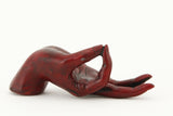 MUDRA HAND INCENSE BURNER RED FRONT VIEW