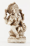 GODDESS LAKSHMI SEATED STATUE OFF-WHITE SIDE VIEW
