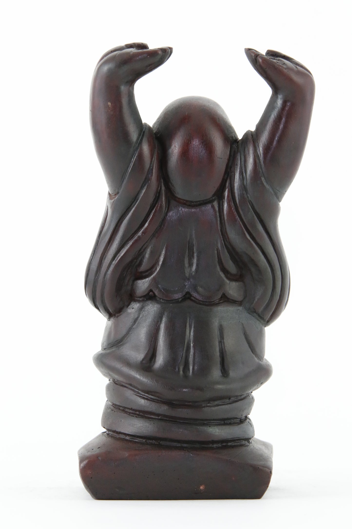 LAUGHING BUDDHA STATUE DARK LARGE SIZE BACK VIEW