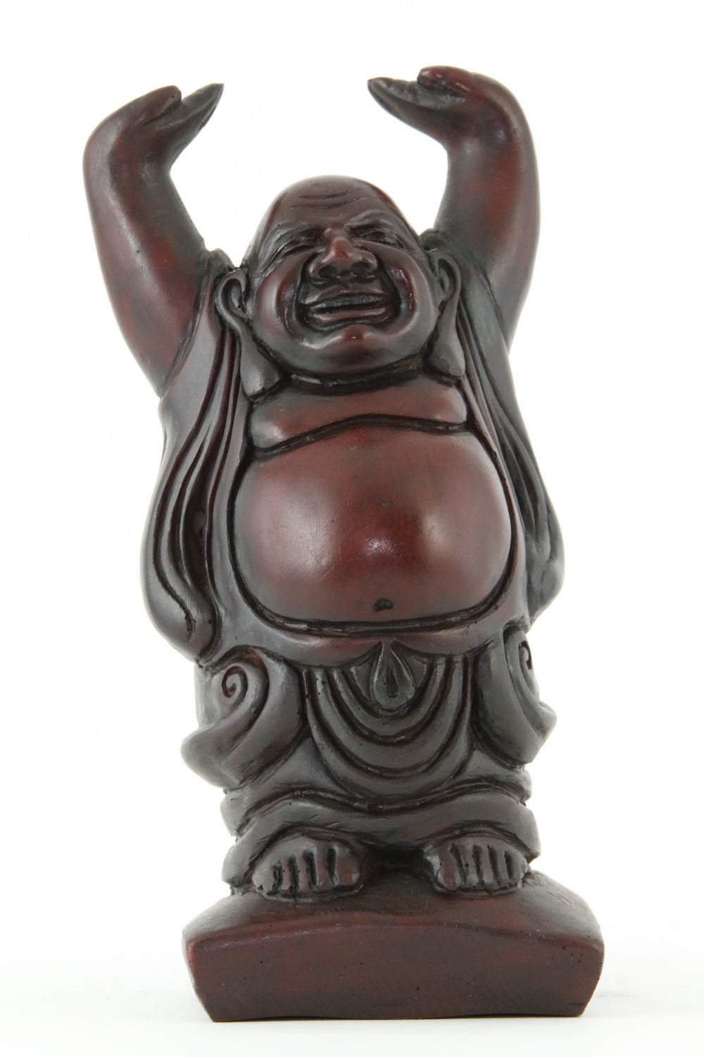 LAUGHING BUDDHA STATUE DARK LARGE SIZE FRONT VIEW