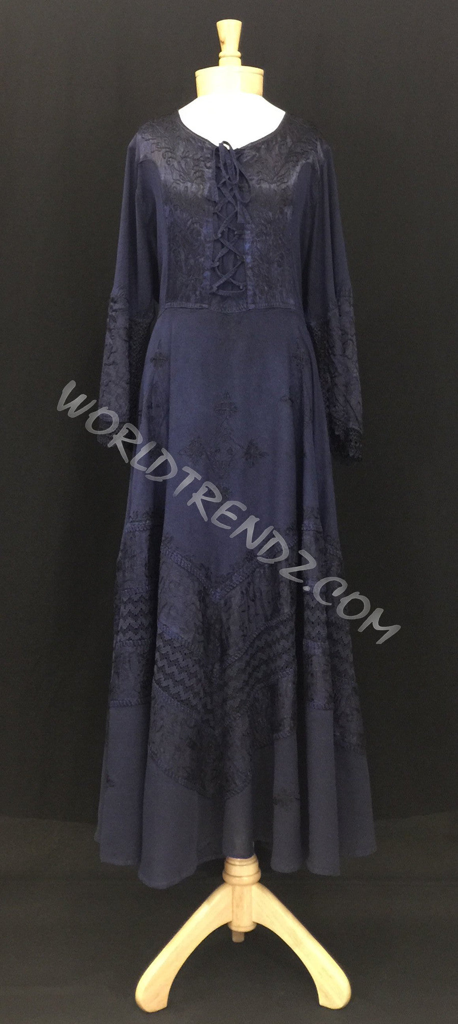 LACE-UP MEDIEVAL DRESS BLUE