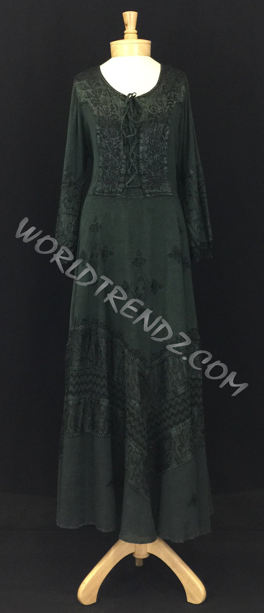 LACE-UP MEDIEVAL DRESS GREEN