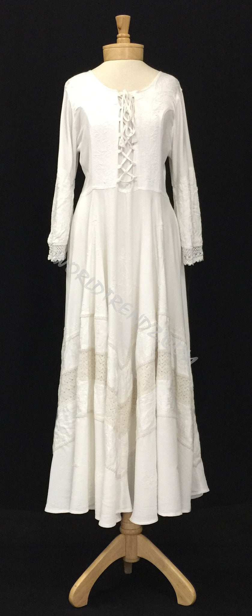 LACE-UP MEDIEVAL DRESS WHITE