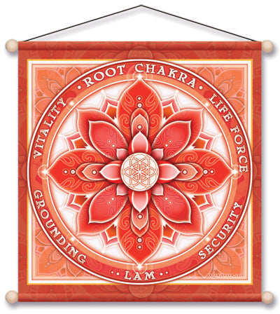 ROOT CHAKRA RED MEDITATION BANNER WALL HANGING