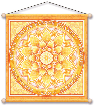 SOLAR PLEXUS CHAKRA YELLOW  MEDITATION BANNER WALL HANGING