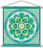 HEART CHAKRA GREEN MEDITATION BANNER WALL HANGING