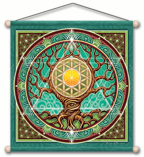 ANCIENT WISDOM TEMPLE MEDITATION BANNER WALL HANGING