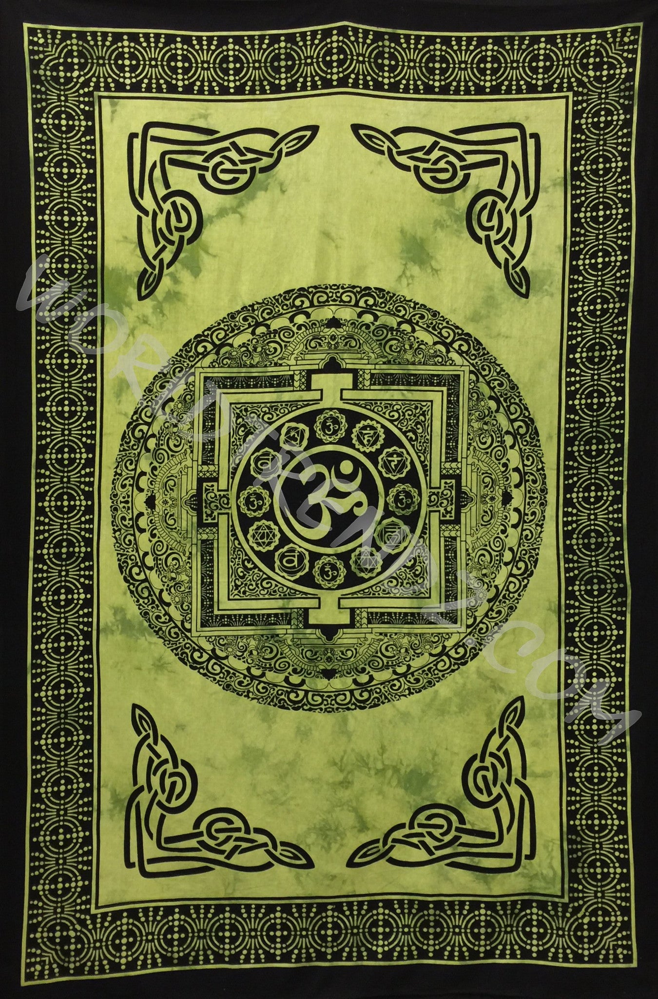 OM CHAKRA TAPESTRY GREEN