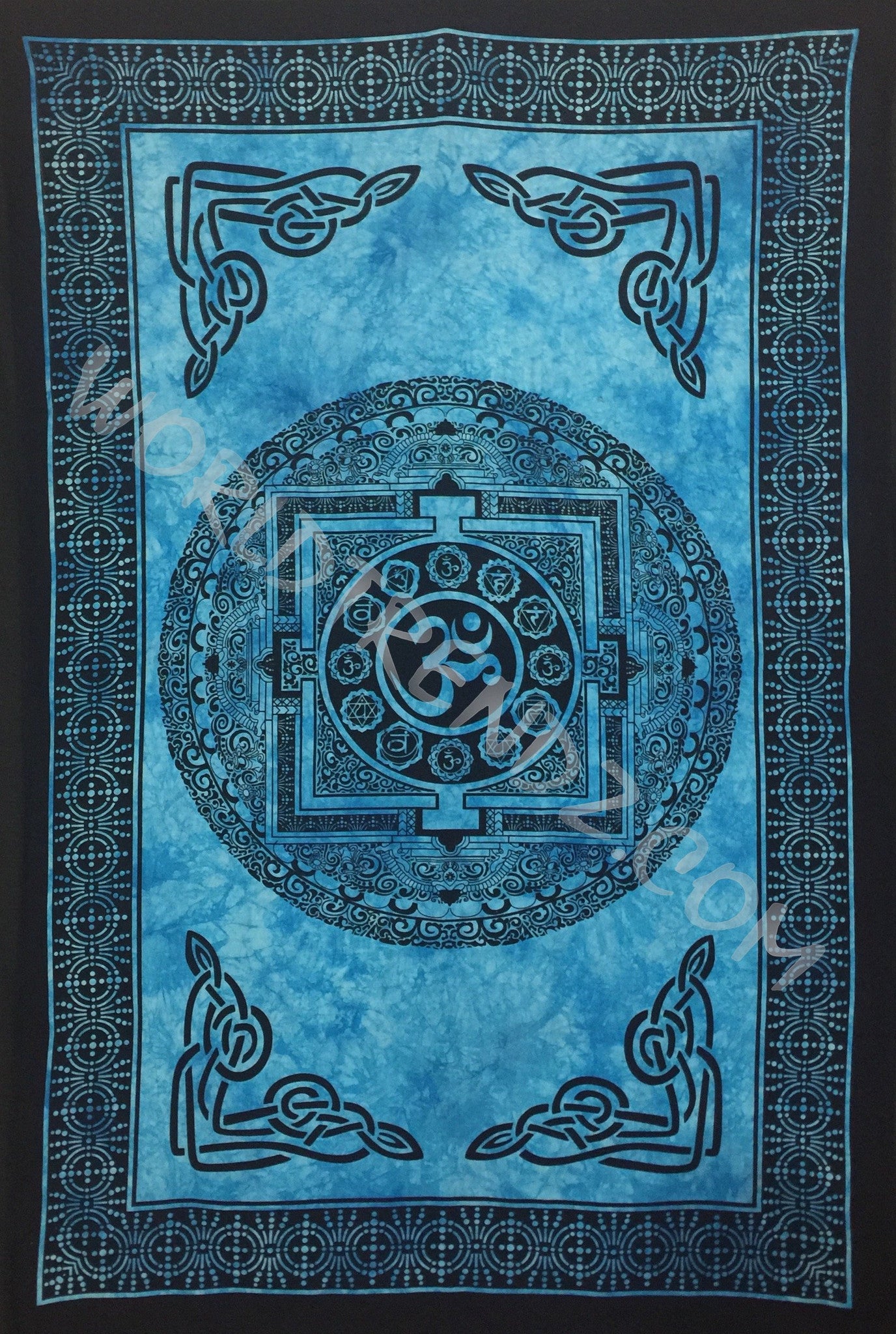 OM CHAKRA TAPESTRY TURQUOISE