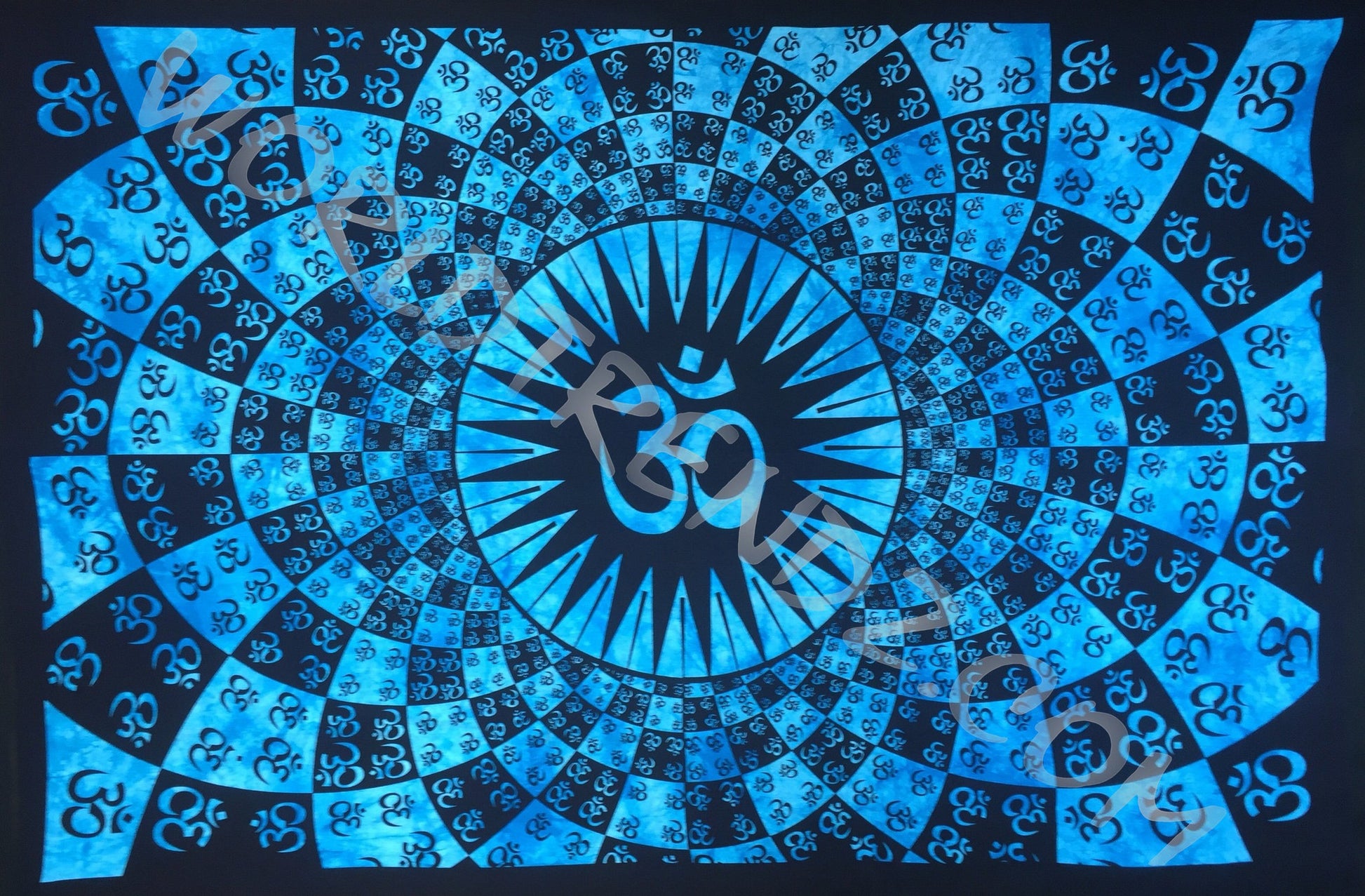 OM PSYCHEDLIC TAPESTRY TURQUOISE