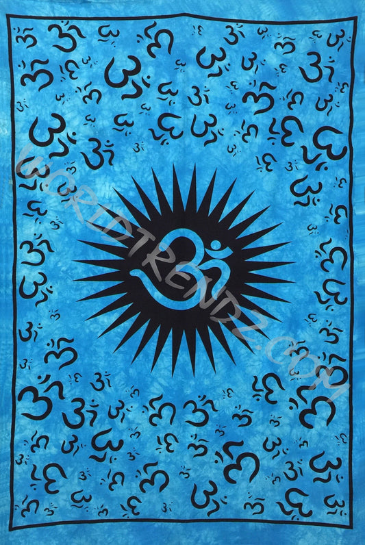 OM SUN TAPESTRY TURQUOISE