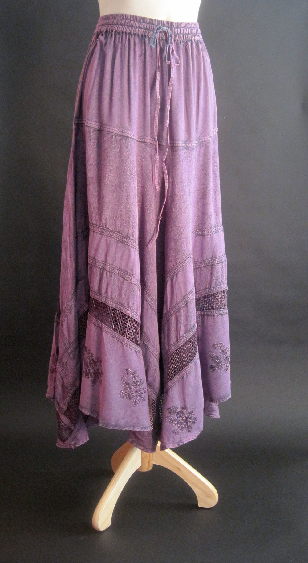 SOLID RAYON FLAIR SKIRT PURPLE