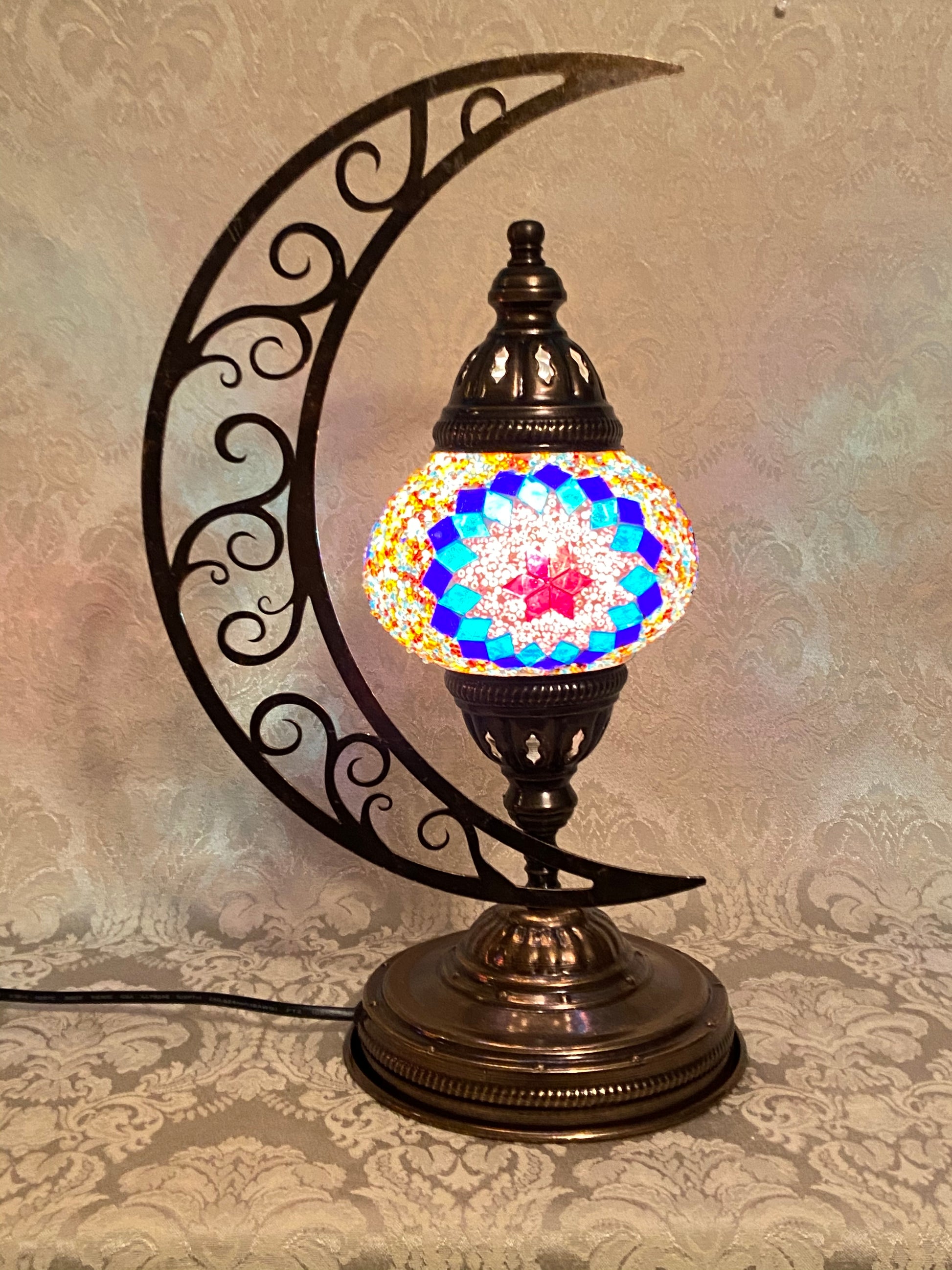 ISTANBUL CRESCENT MOON TABLE LAMP RAINBOW