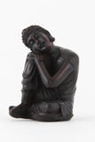 RESTING BUDDHA STATUE DARK SMALL SIDE VIEW