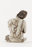 RESTING BUDDHA STATUE OFF-WHITE SMALL BACK VIEW