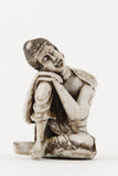 RESTING BUDDHA STATUE OFF-WHITE SMALL FRONT VIEW