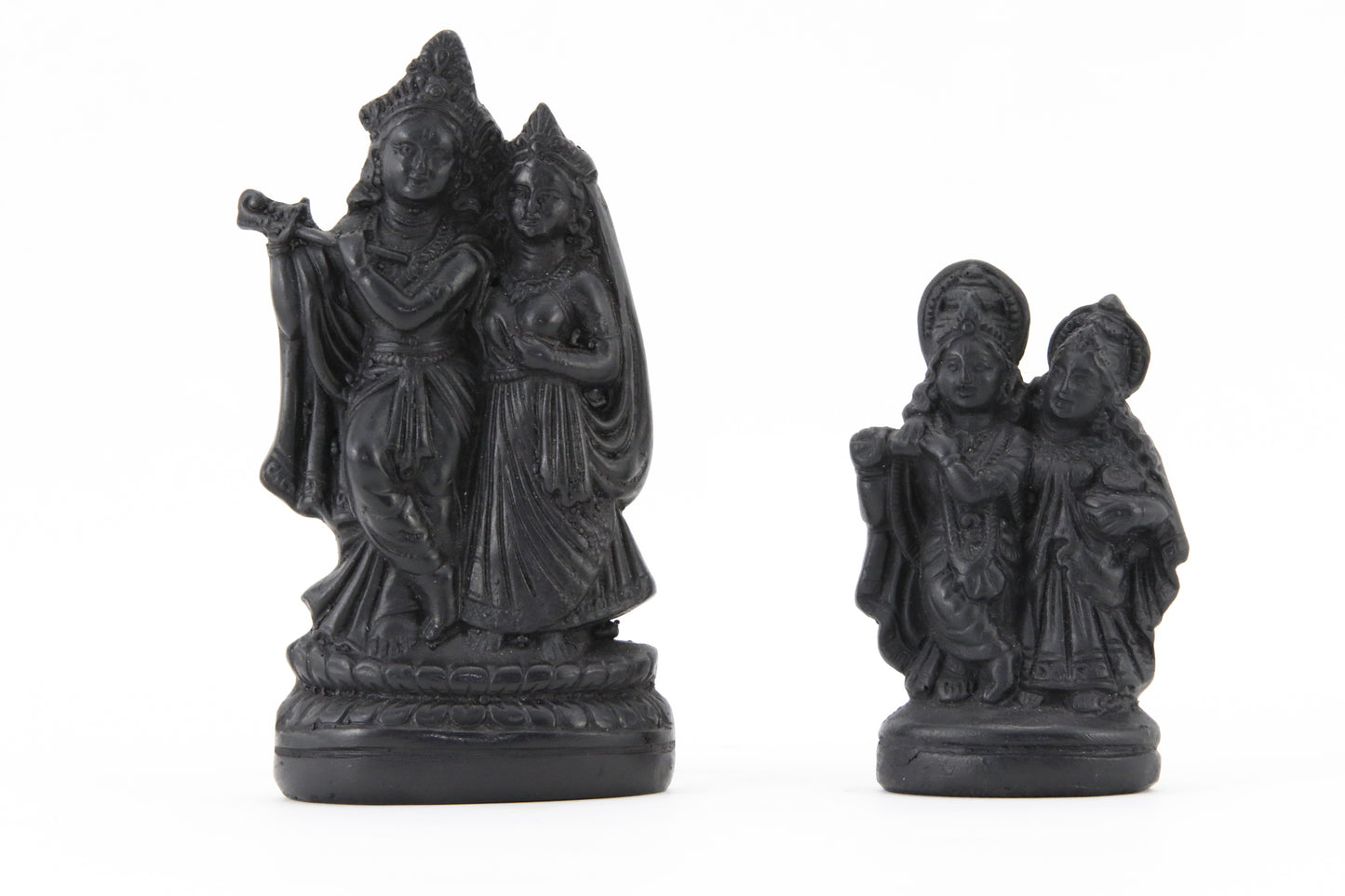 RADHA KRISHNA STATUE DARK SIZE COMPARISON FRONT VIEW