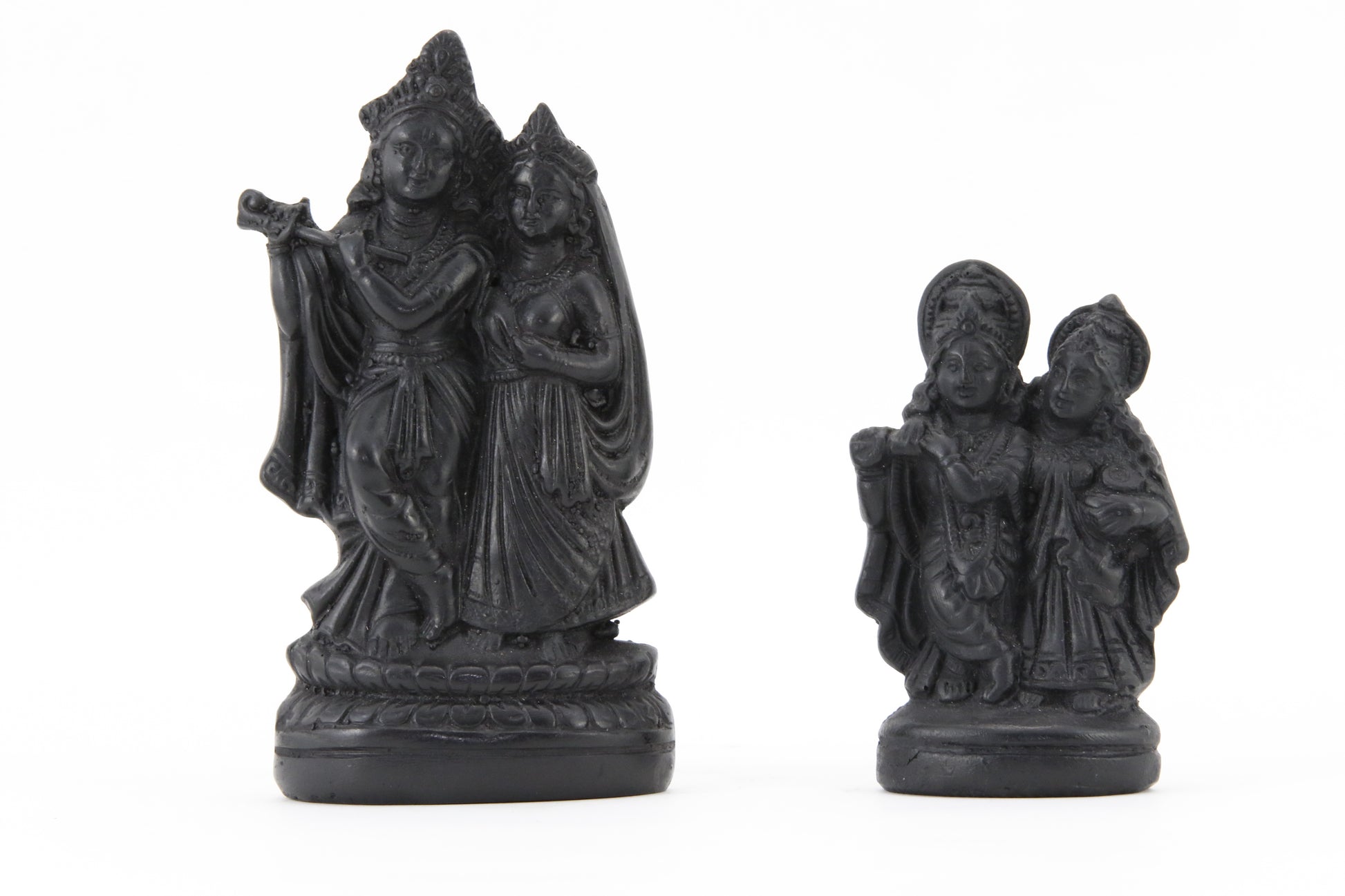 RADHA KRISHNA STATUE DARK SIZE COMPARISON FRONT VIEW