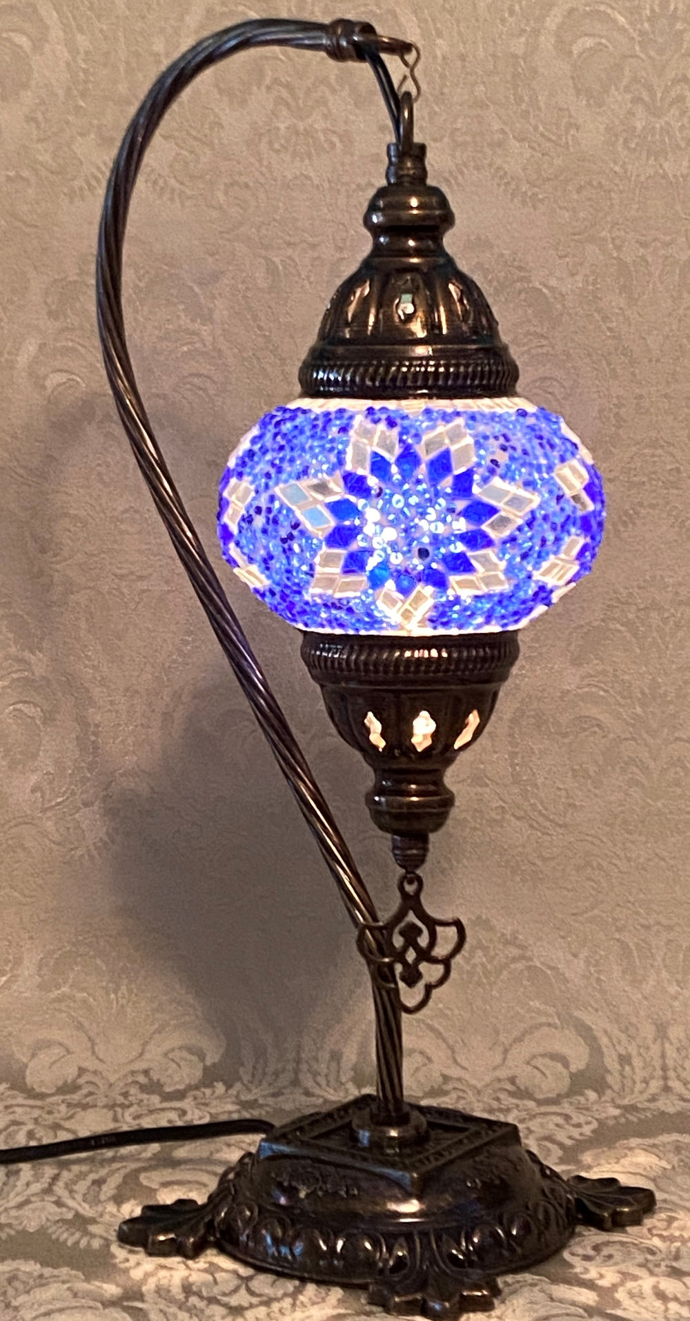 CAMEL NECK TABLE LAMP DB2 ROYAL BLUE
