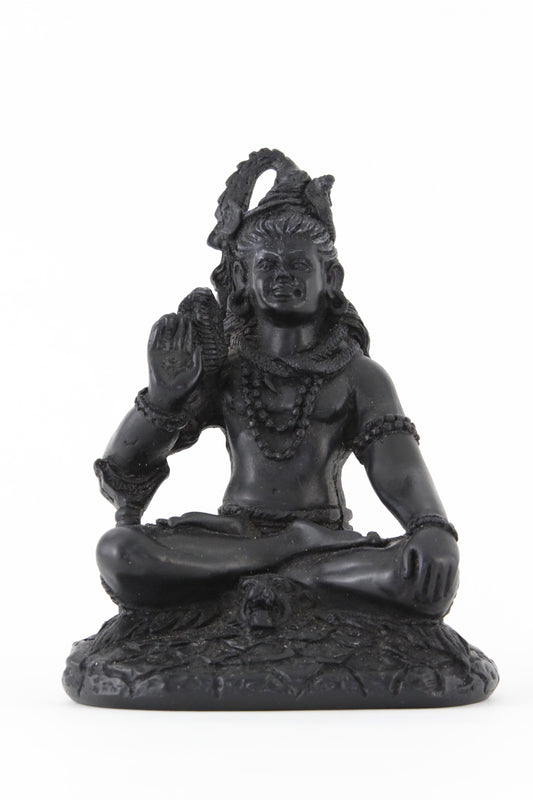 SHIVA BLESSING STATUE DARK FRONT VIEW