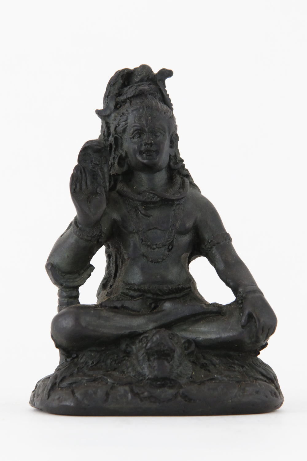 SHIVA BLESSING STATUE DARK SMALL SIZE FRONT VIEW