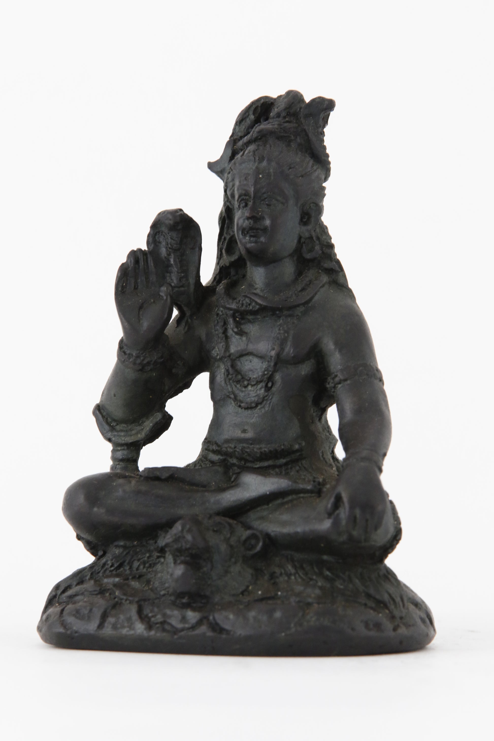 SHIVA BLESSING STATUE DARK SMALL SIZE SIDE VIEW