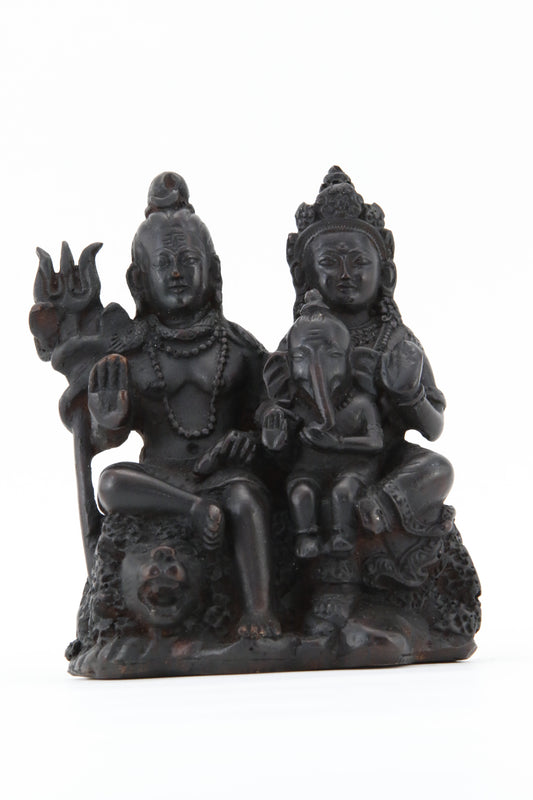 SHIVA FAMILY STATUE DARK FRONT VIEW