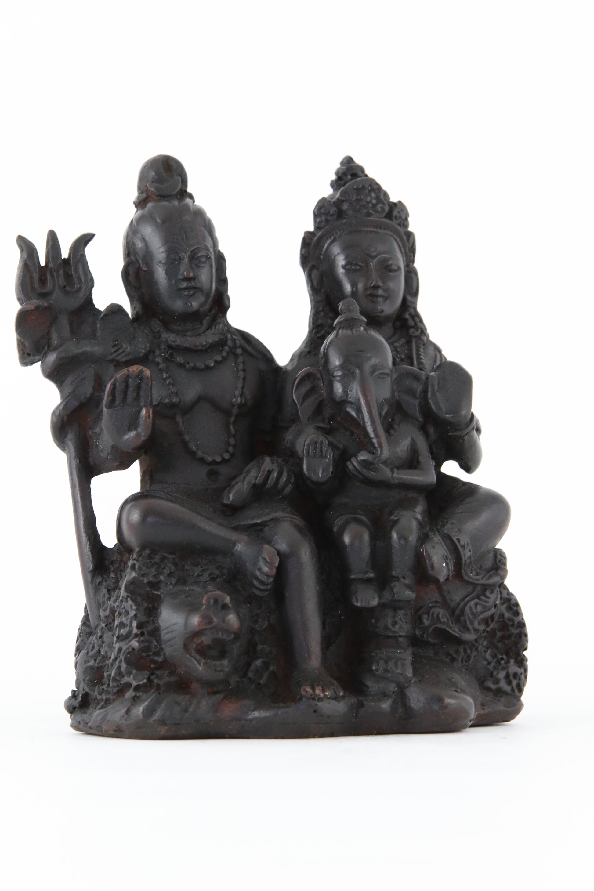 SHIVA FAMILY STATUE DARK SIDE VIEW