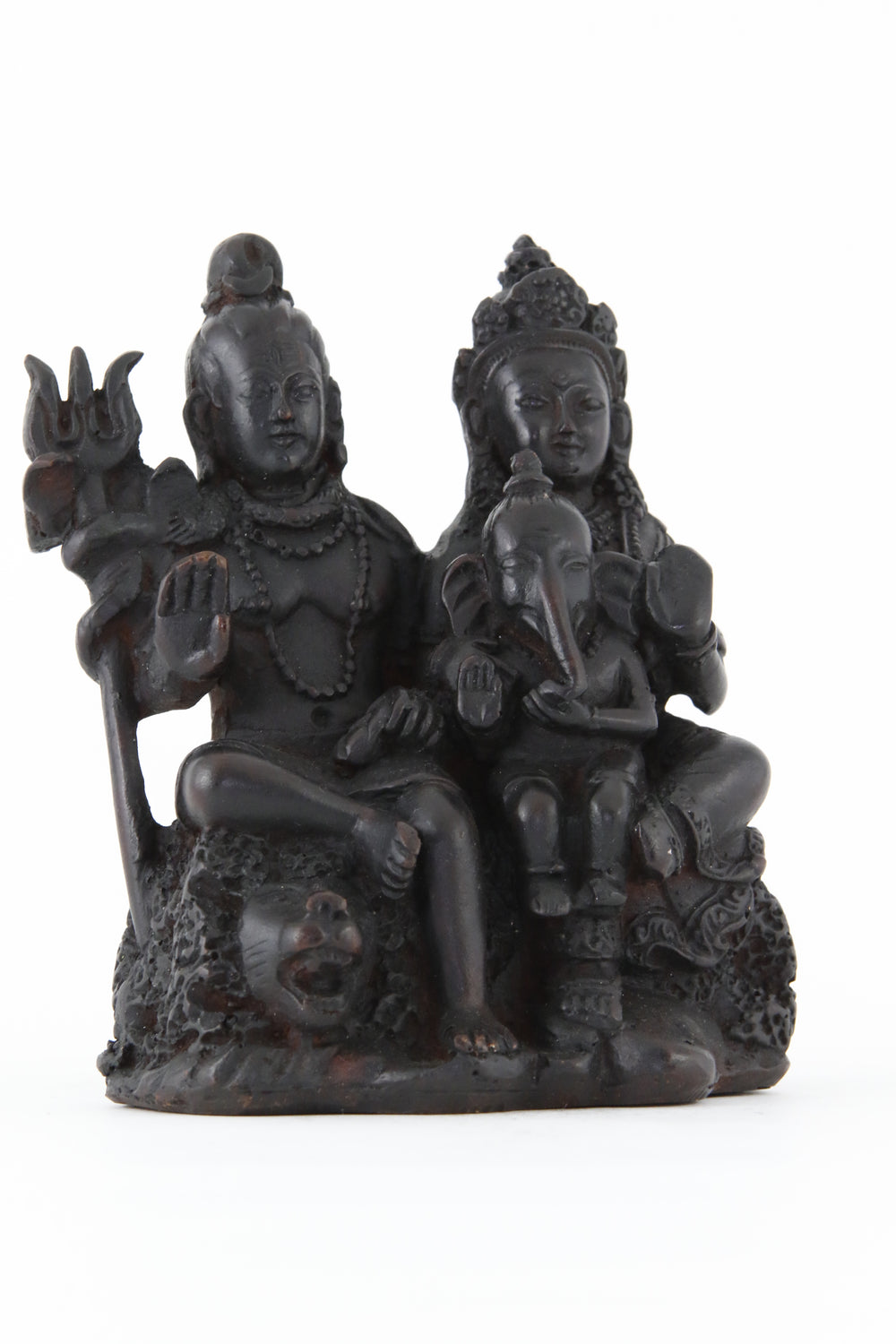 SHIVA FAMILY STATUE DARK SIDE VIEW