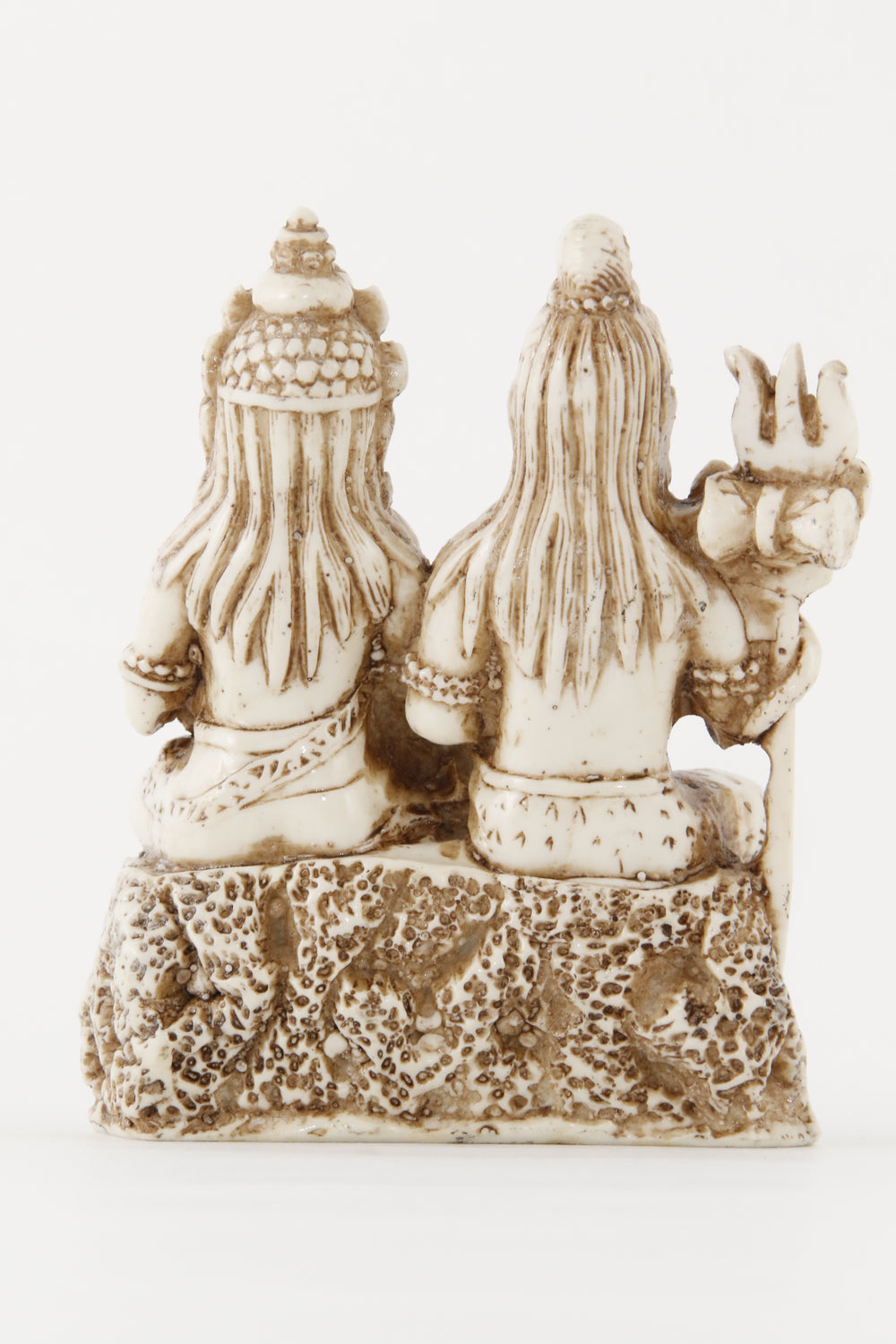 SHIVA FAMILY STATUE OFF-WHITE BACK VIEW