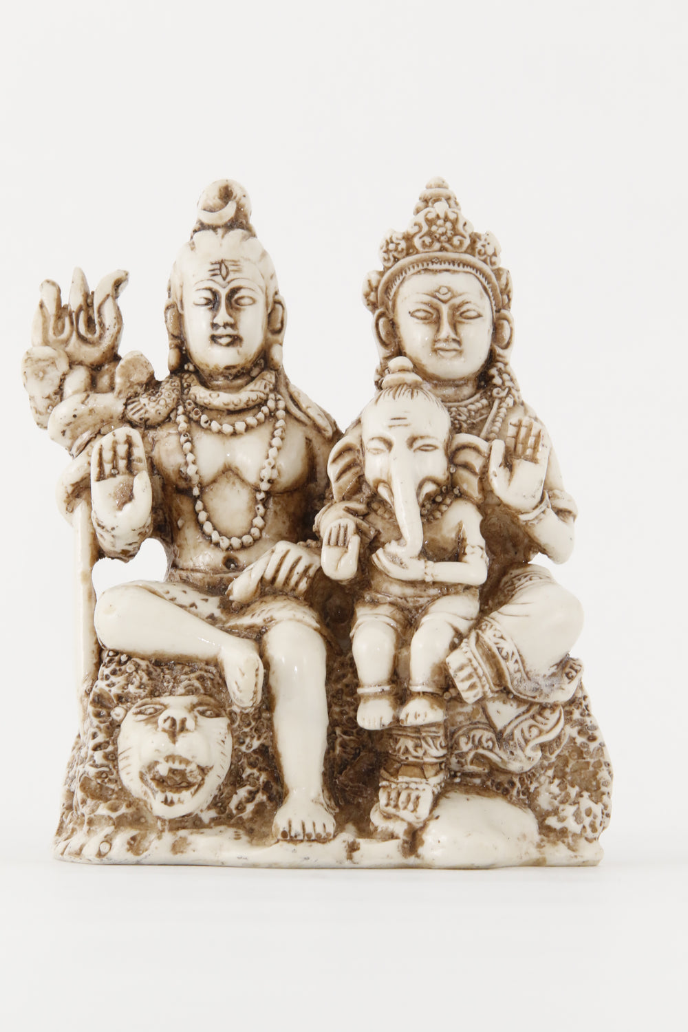 SHIVA FAMILY STATUE OFF-WHITE FRONT VIEW