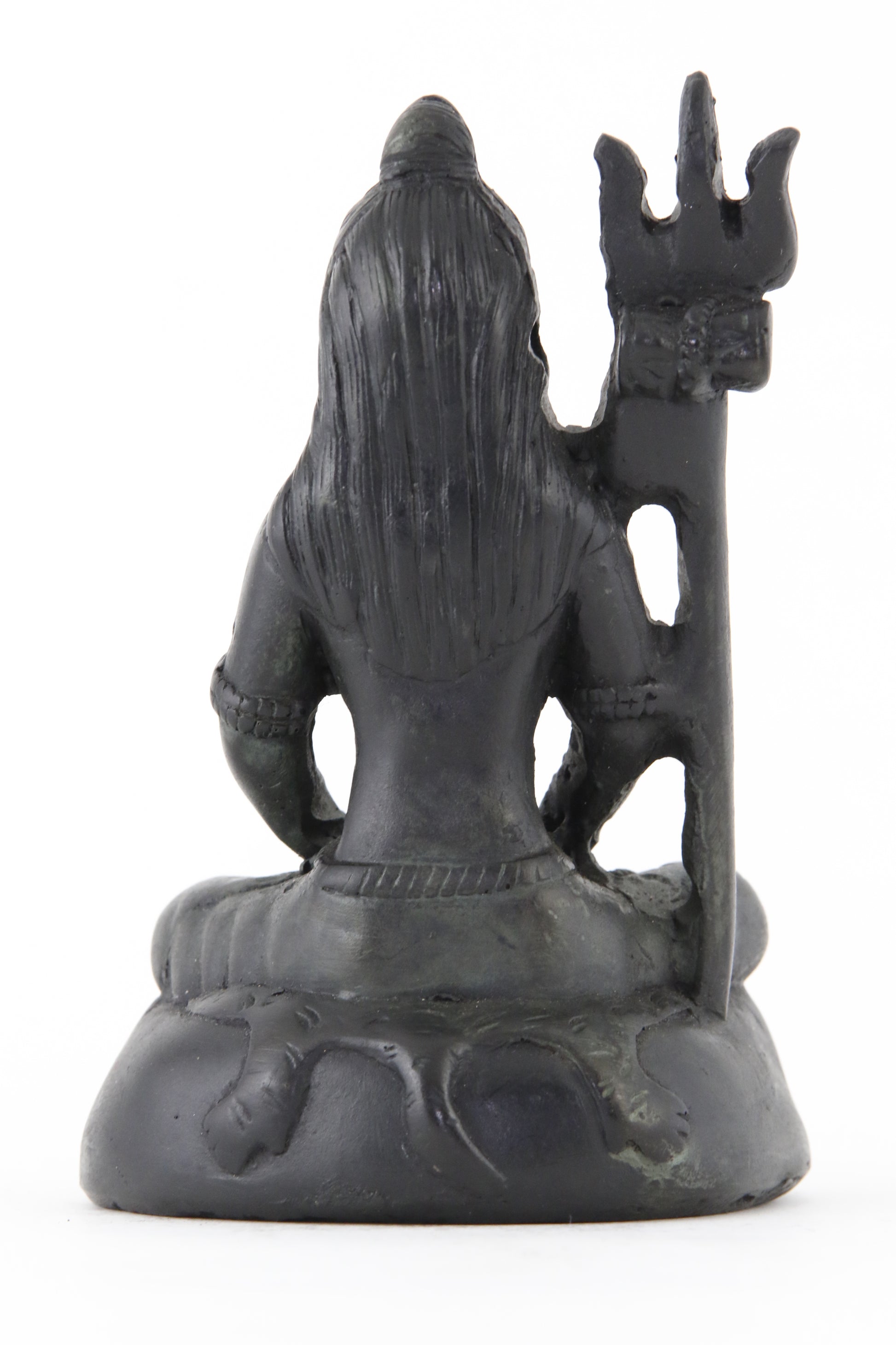 SHIVA TRIDENT STATUE DARK BACK VIEW