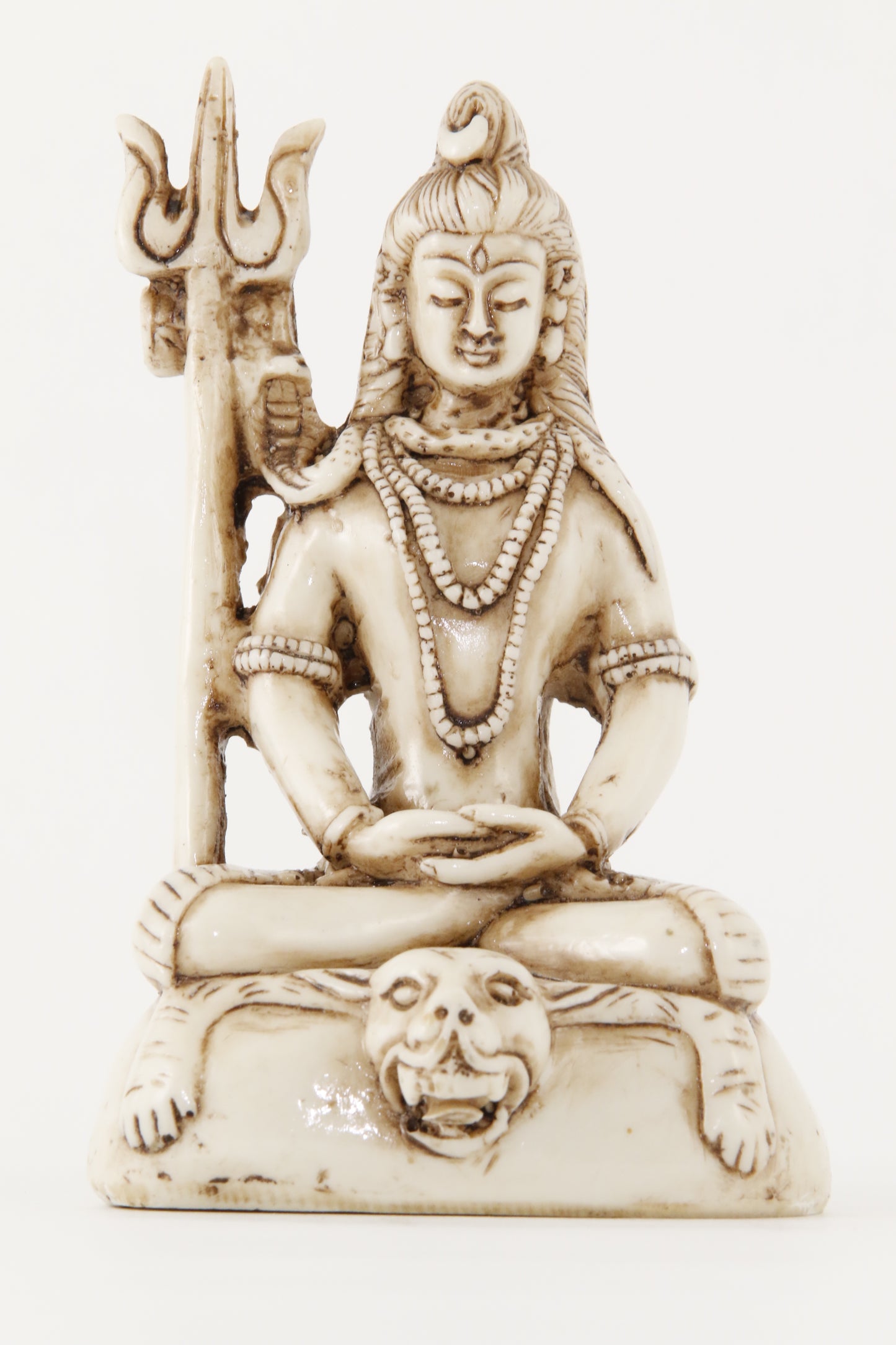 SHIVA TRIDENT STATUE OFF-WHITE FRONT VIEW