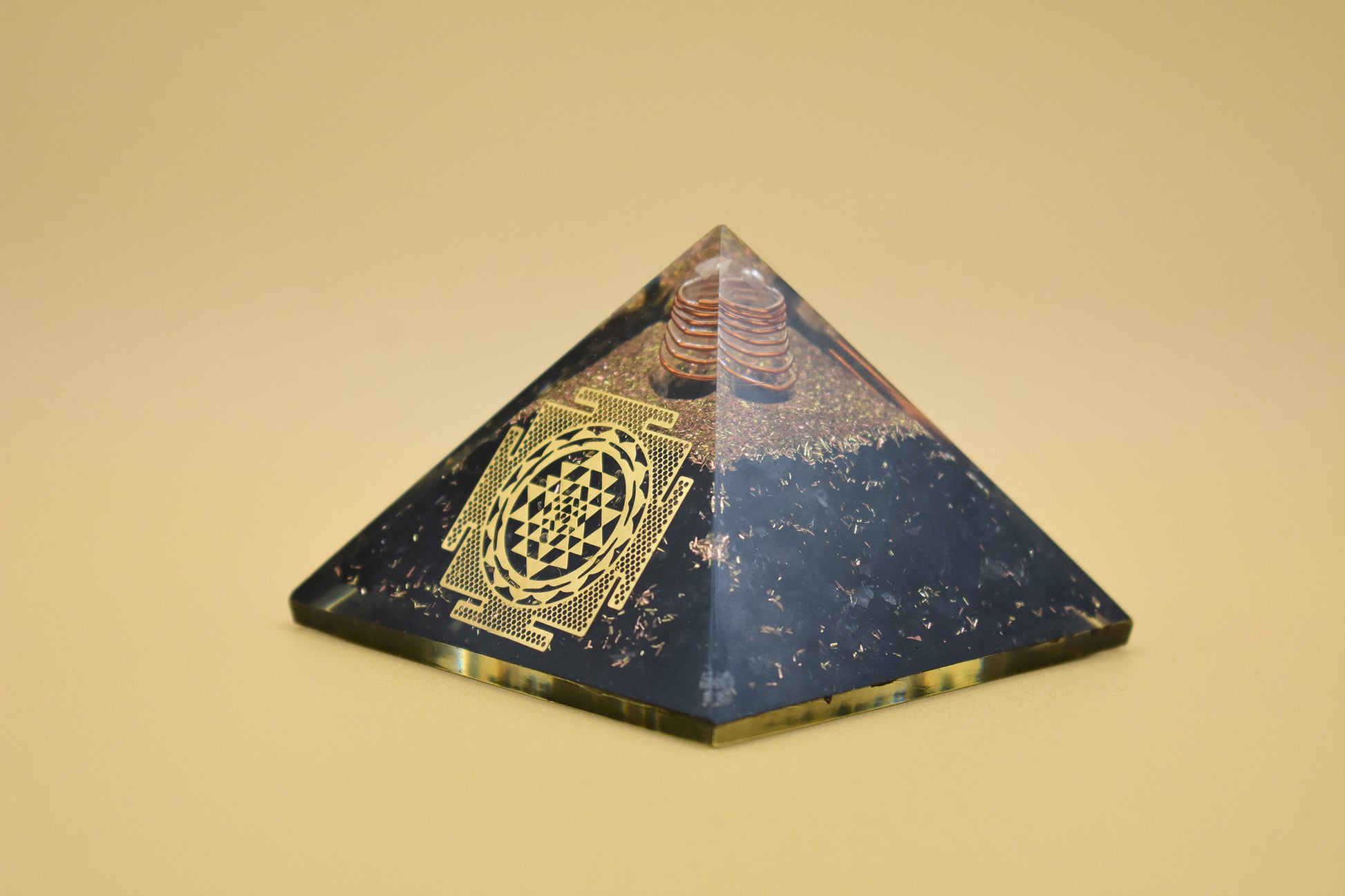 Black Tourmaline Small Pyramid Yantra Symbol 
