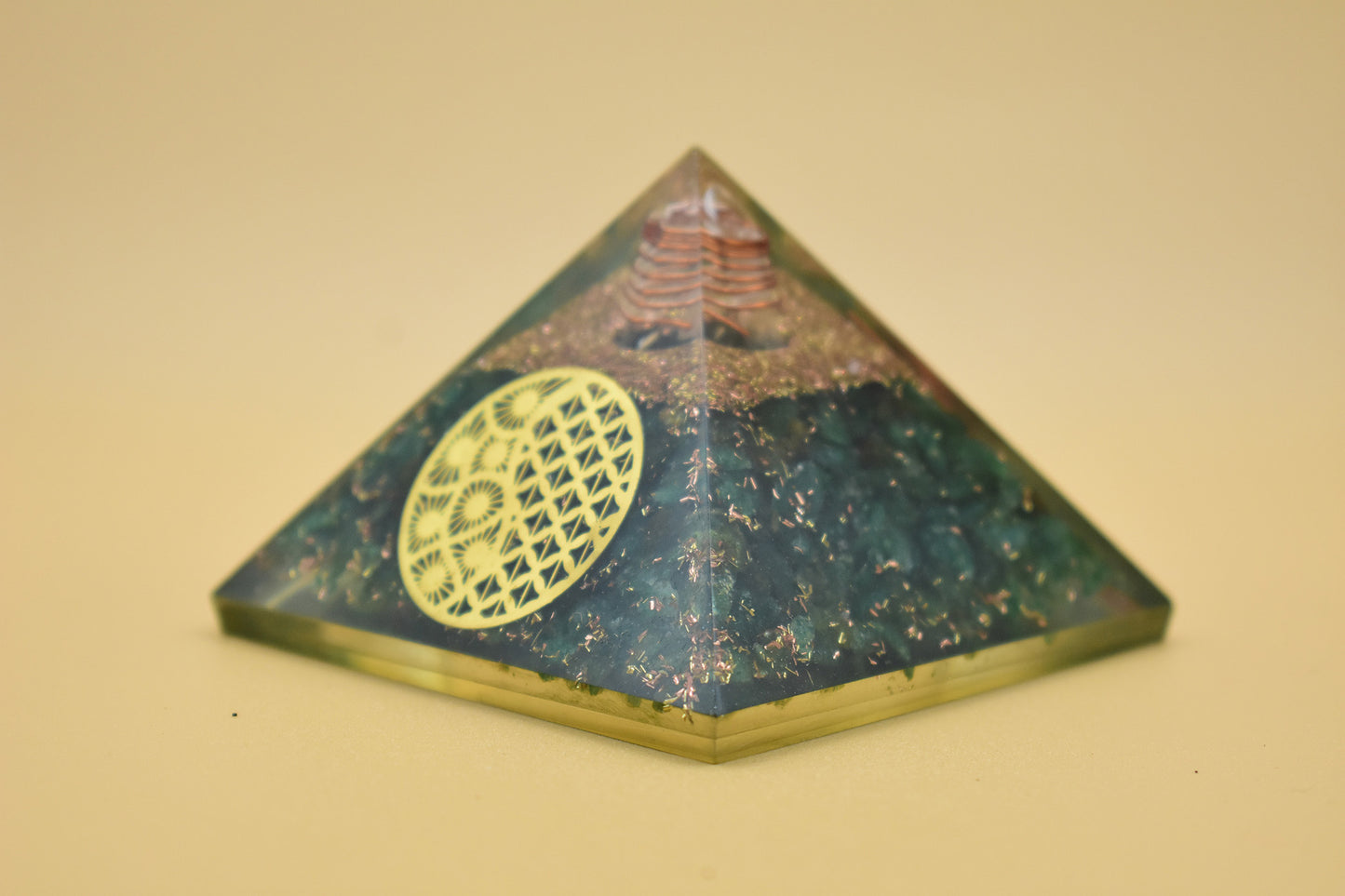 Fuchsite Small Pyramid Sacred Geometry Yin Yang Symbol