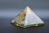 Labradorite Small Pyramid Flower of Life Symbol