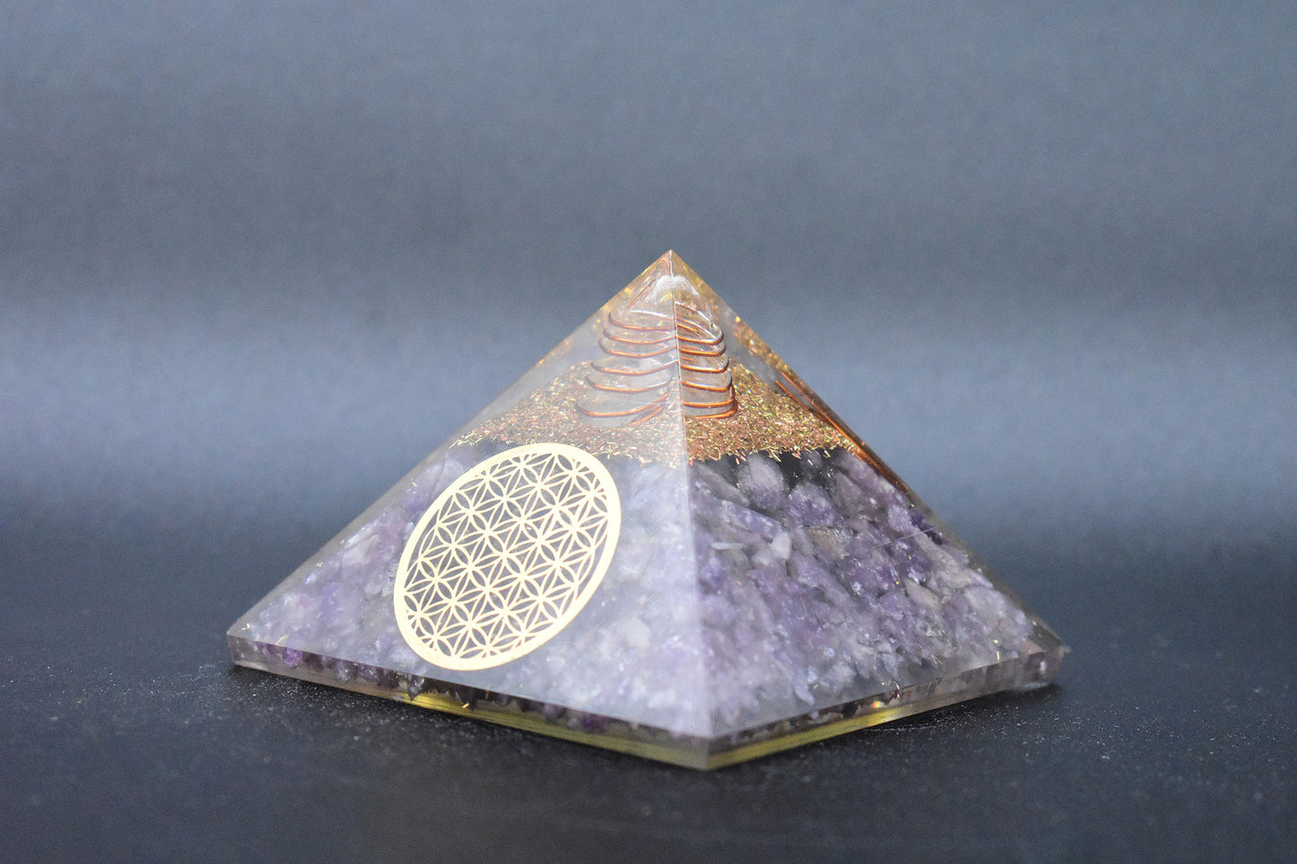 Chevron Amethyst Orgone Pyramid