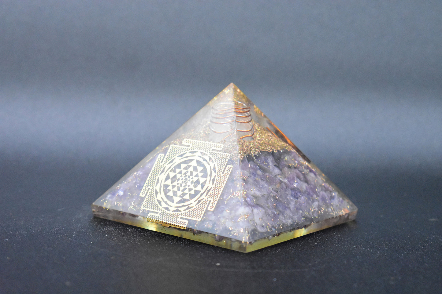 Chevron Amethyst Orgone Pyramid